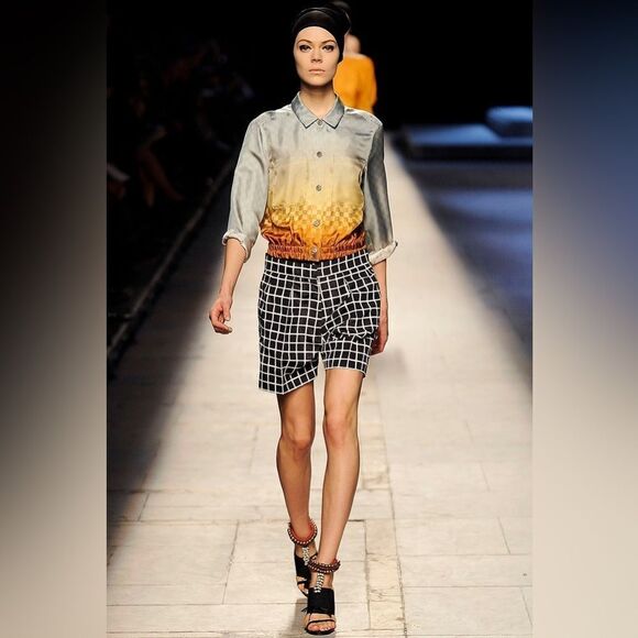 Dries Van Noten Spring 2009 Paris, Cotton Black & White Windowpane Vest Gilet - Picture 12 of 16